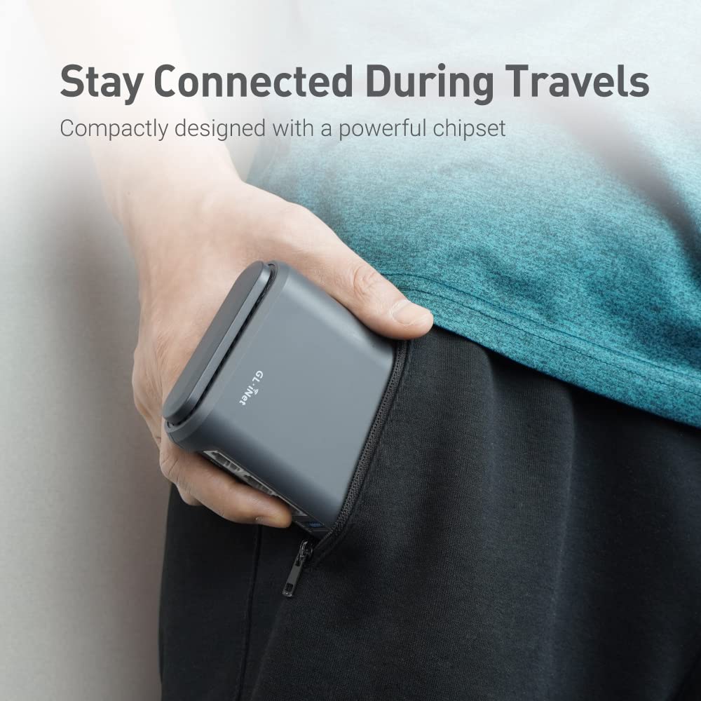 GL.iNet GL-A1300 (Slate Plus) Wireless VPN Encrypted Travel Router & Gadget Organizer Case (Blue) - Image 3