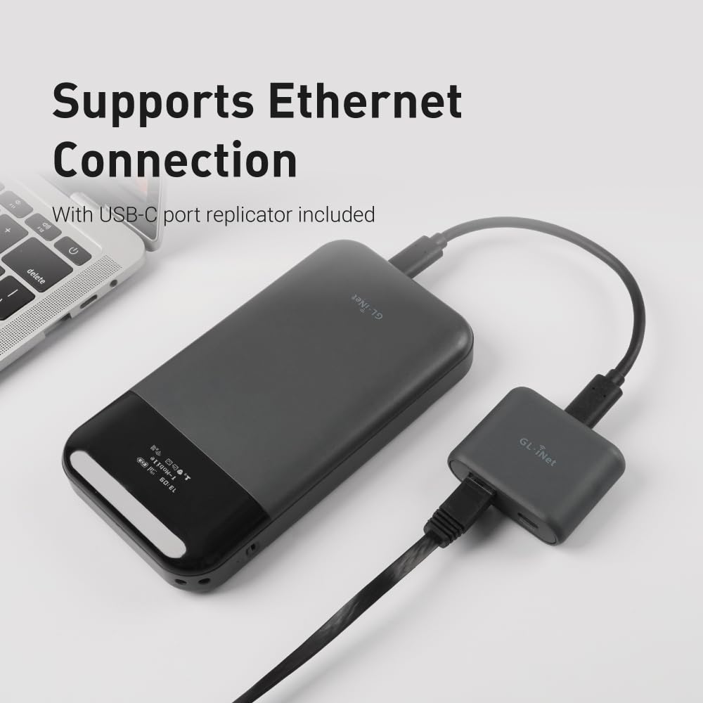 GL.iNet GL-E750V2 (MUDI) 4G LTE Portable Wi-Fi Hotspot for Travel | Mobile Hotspot Device, OpenWrt, OpenVPN, WireGuard, 7000mAh, Global Version - Image 4