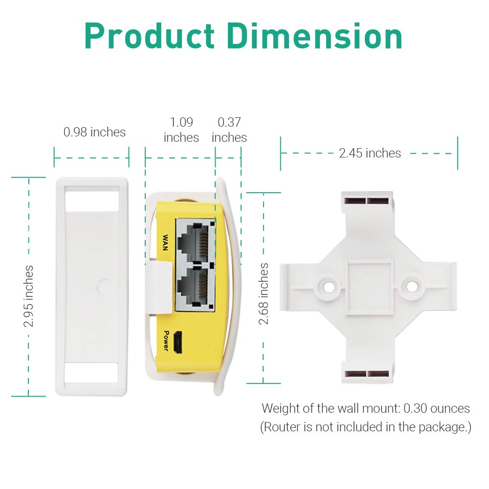 GL.iNet WiFi Router Holder Wall Mount with Screws, Compatible with GL-AR150, GL-AR150-Ext, GL-AR300M, GL-AR300M-Ext, GL-MT300N-V2 Mini Router, Networking Device Bracket, Easy to Install (White) - Image 3